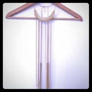 Body chain necklace gold jewelry front back